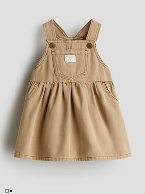 H&M Tan Canvas Overall Dress